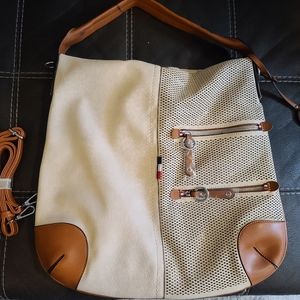 Shoulder bag cream and brown